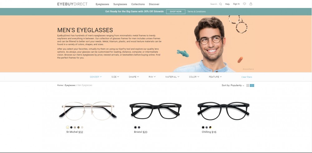 Men's Frames Page