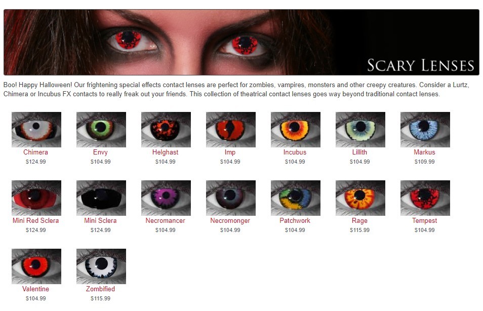 Scary Halloween Contact Lenses.