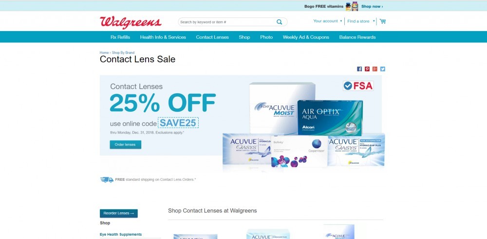 Walgreens contacts page