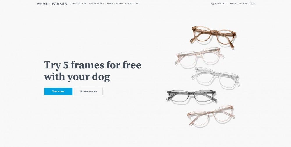 Warby Parker Homepage