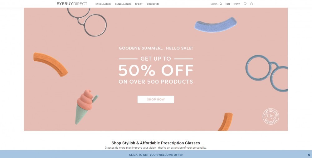 EyeBuyDirect Homepage
