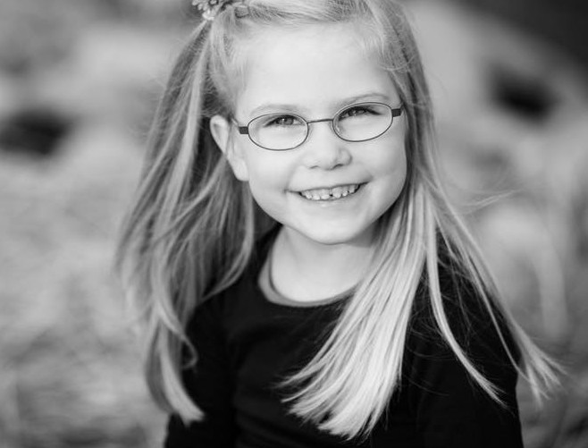 Girl with metal eyeglasses