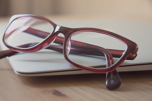 Eyeglasses on a computer