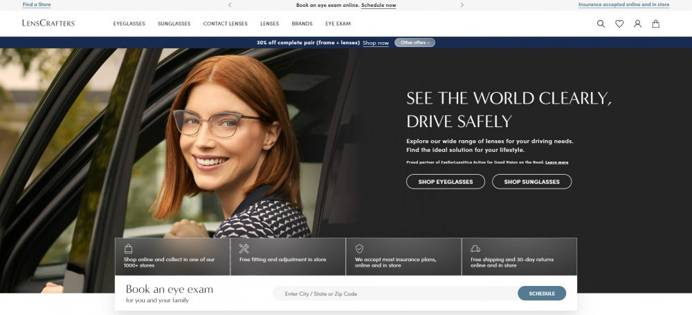 Lenscrafters website