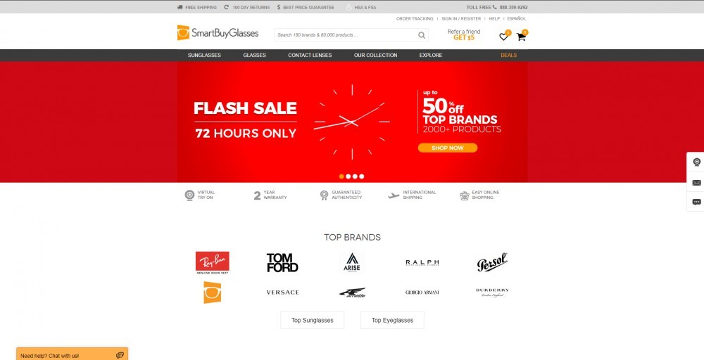 SmartBuyGlasses homepage