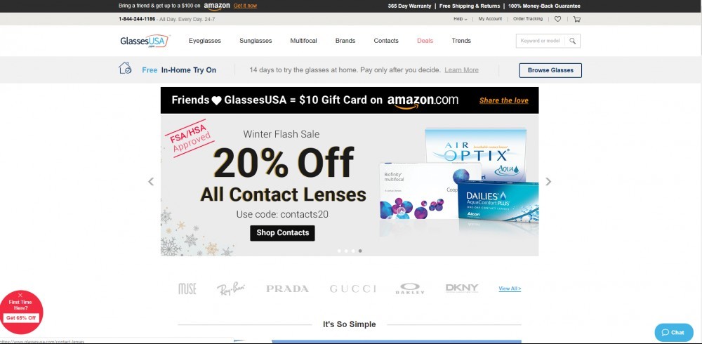 GlassesUSA Homepage