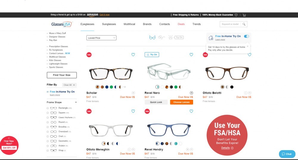 GlassesUSA Picking out your frames
