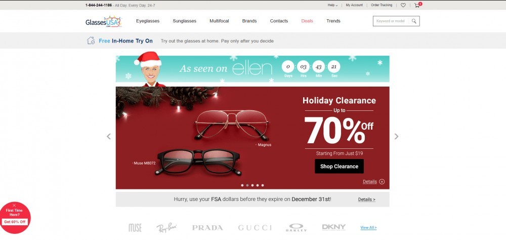GlassesUSA Homepage