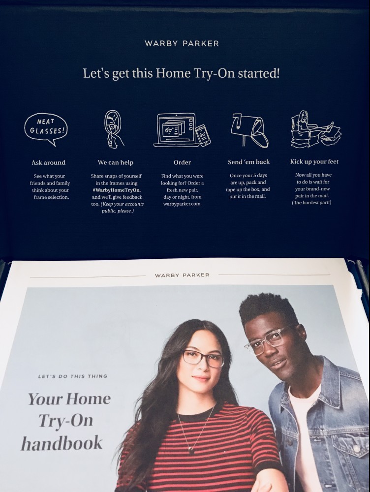 Inside Box Warby Parker Home Try-on