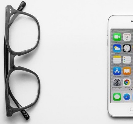 Glasses and phone
