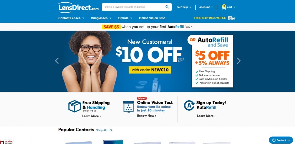 Lens Direct Homepage